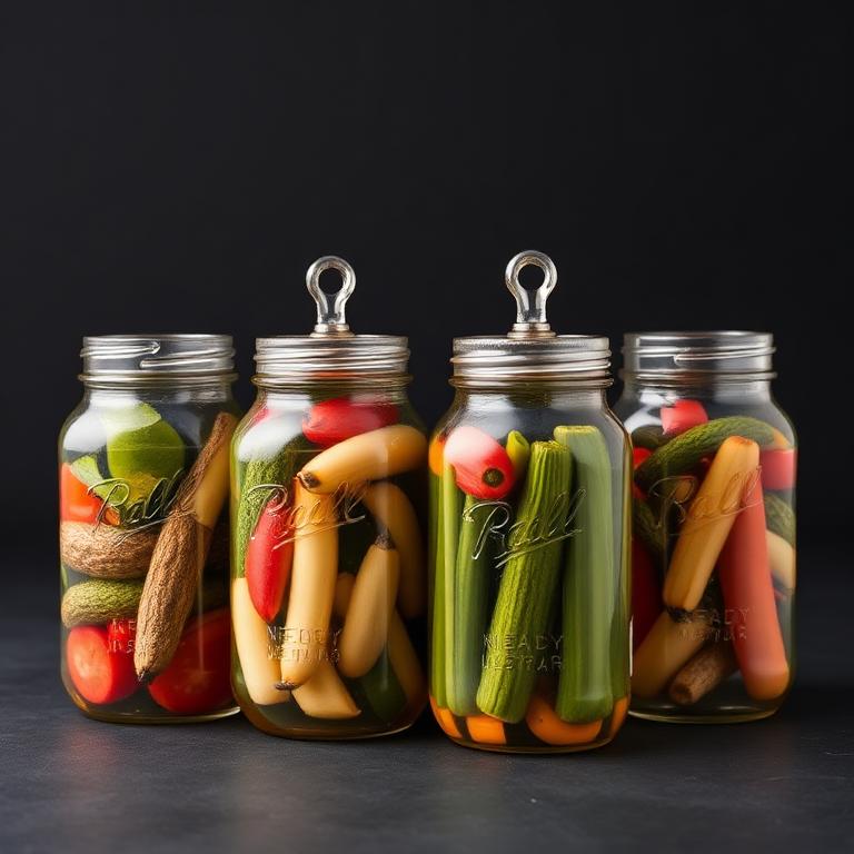 Mason Jars with Fermentation Lids